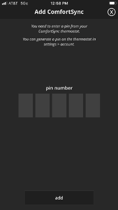 Mobile Add Home PIN