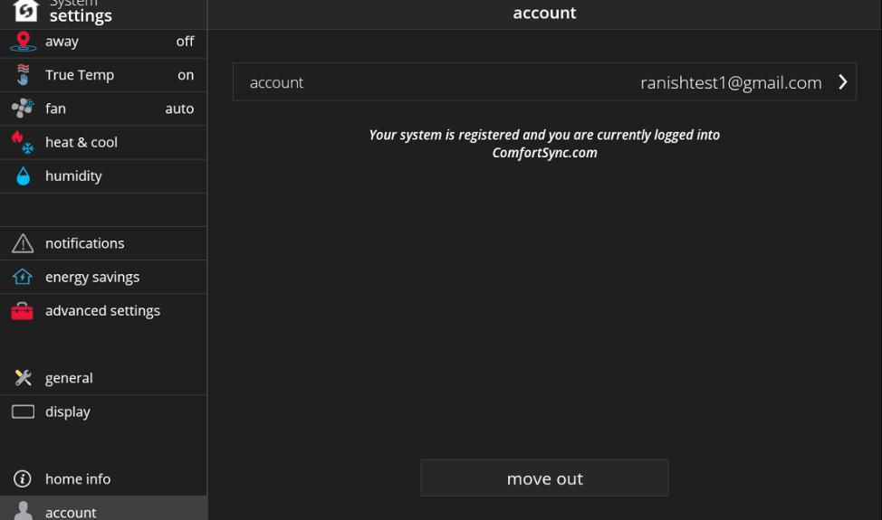 Move Out Screen